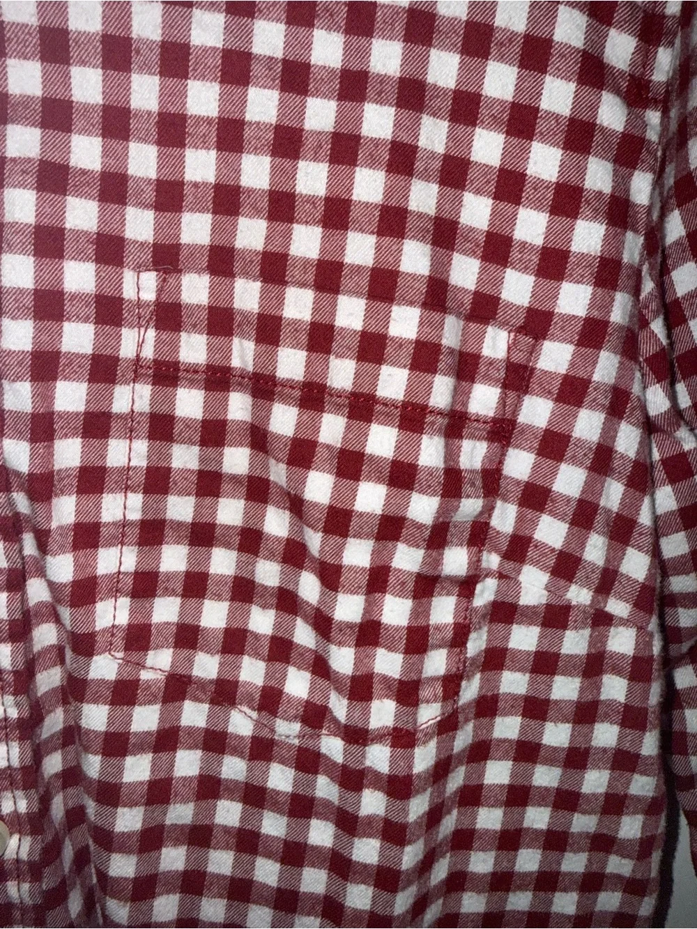 J. Crew Men's Burgundy and White Gingham Button-Down Shirt
